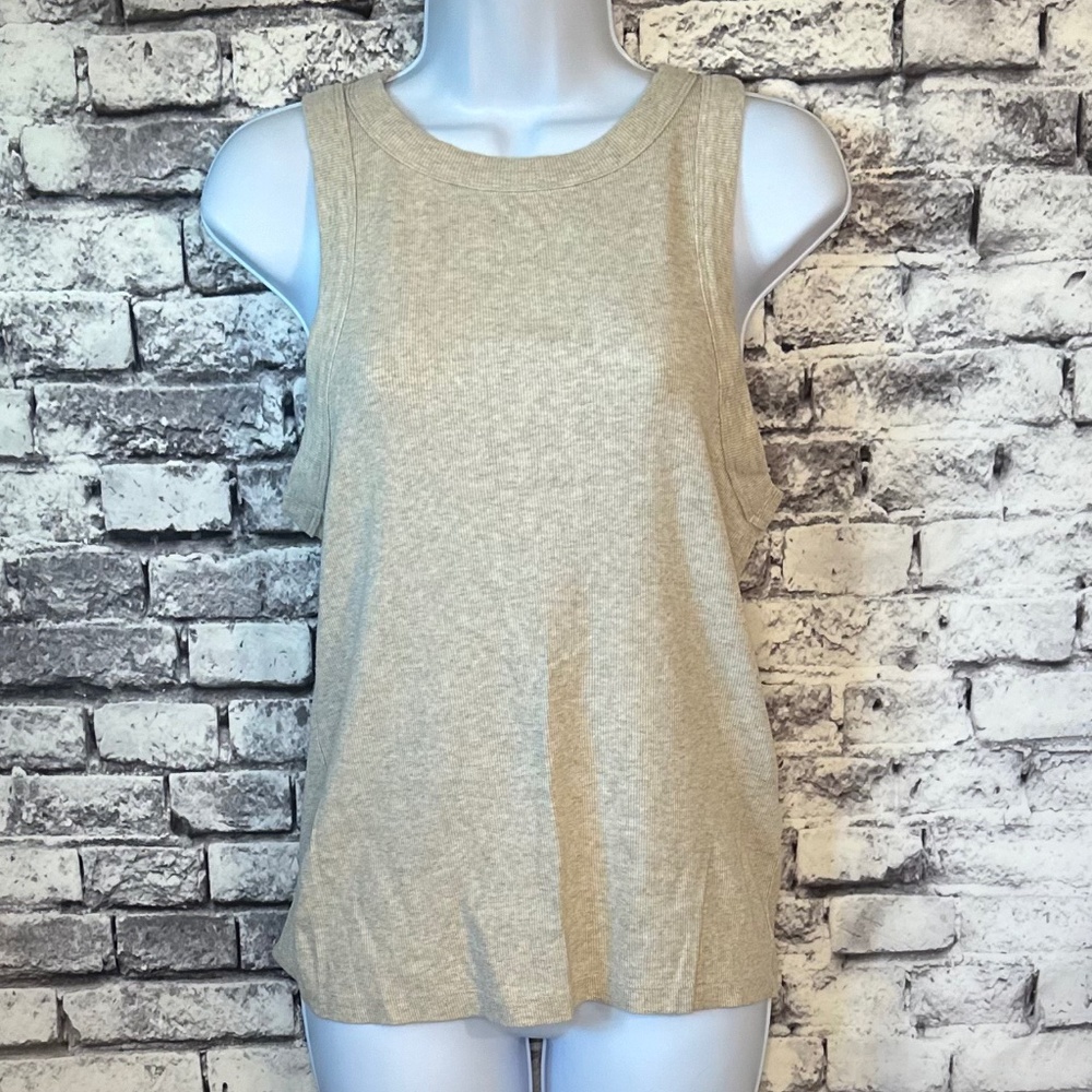 Banana Republic Heather Tan Ribbed Tank Top Size L
